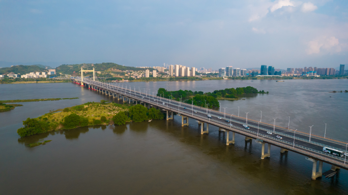 福州洪塘大桥航拍集锦4K福州地标大气