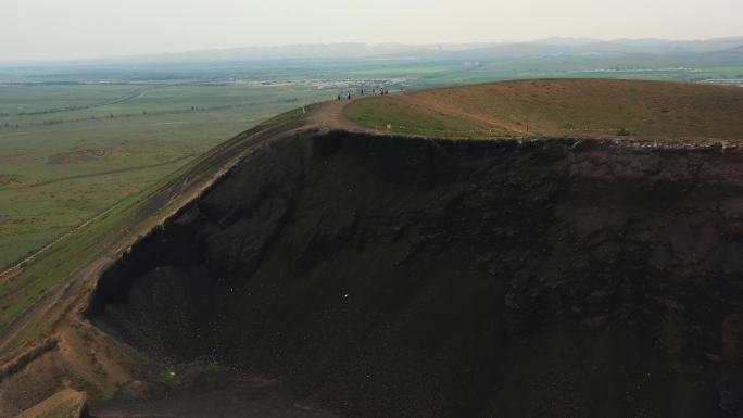 乌兰察布火山地貌4k航拍