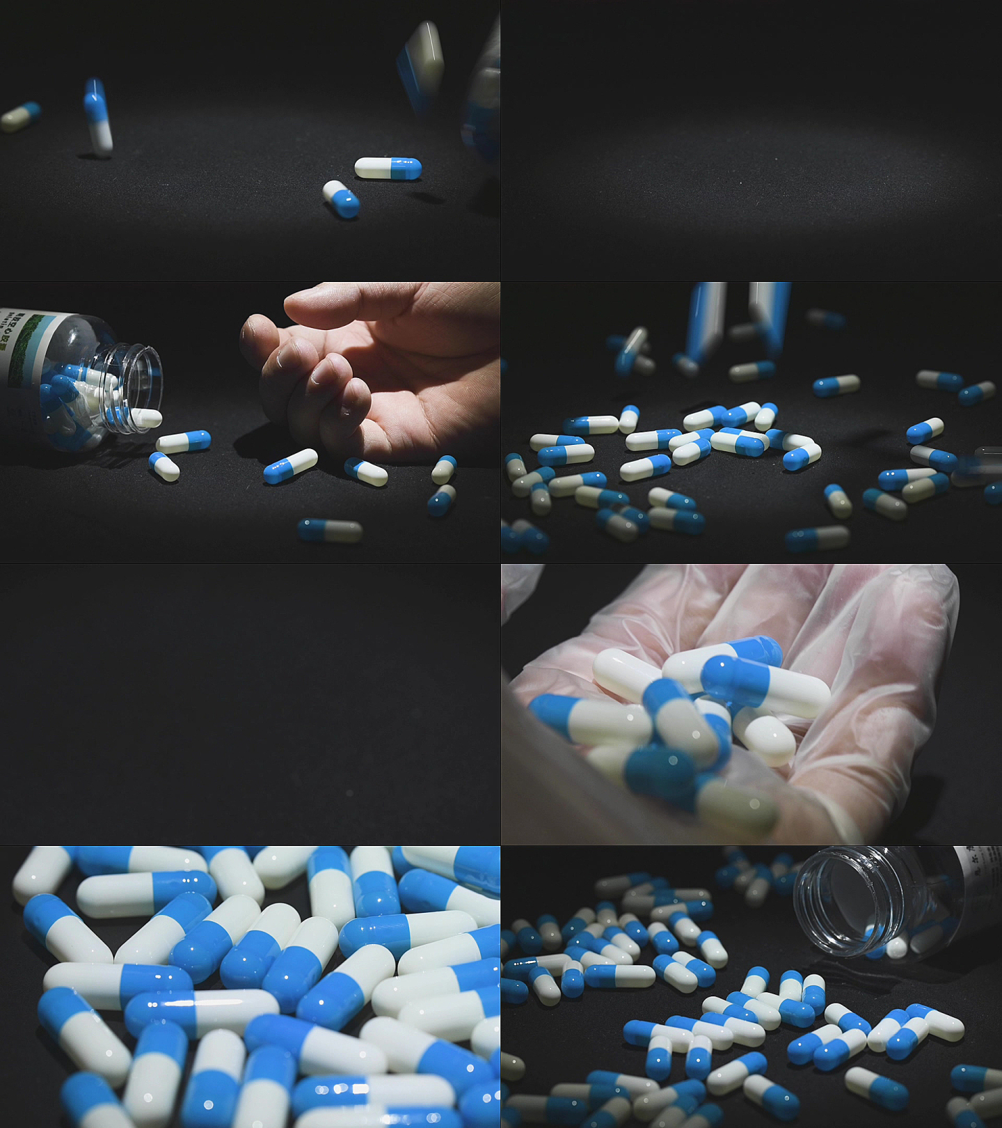 原创拍摄药品洒落视频素材