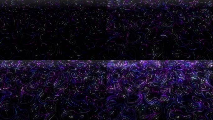 4K紫色山峦线条发光动画