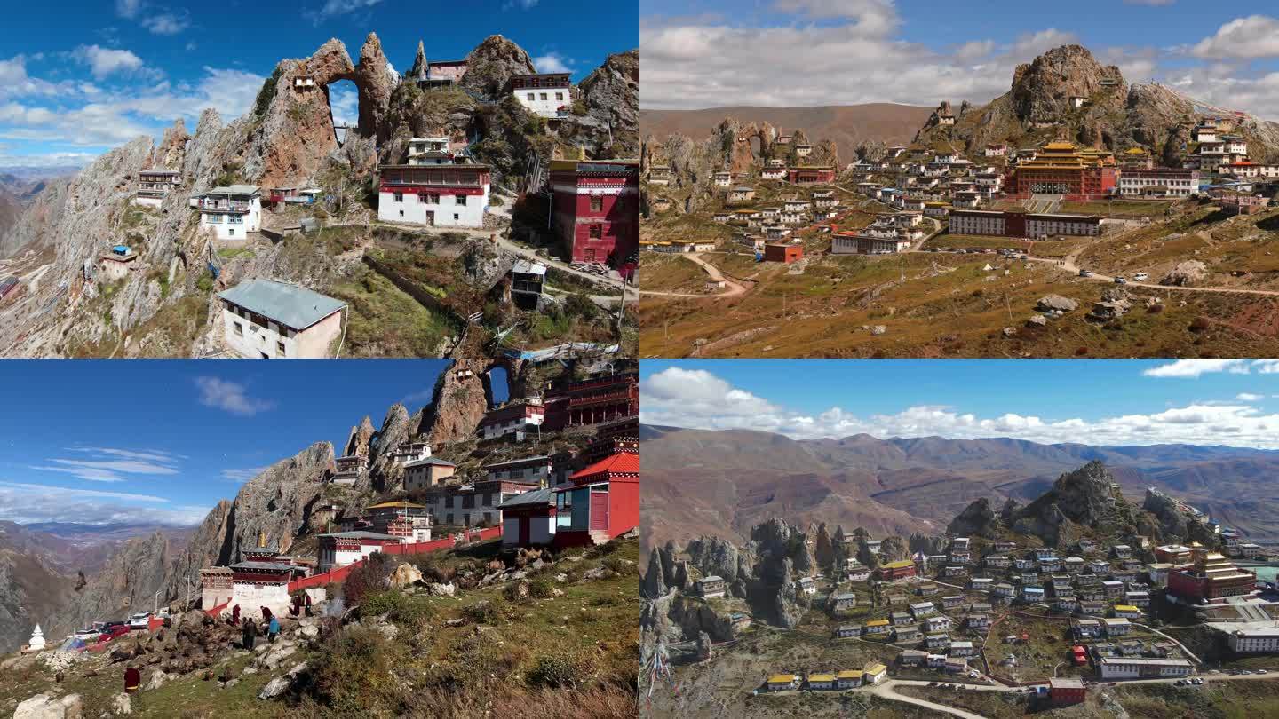 航拍西藏昌都千年古刹孜珠寺