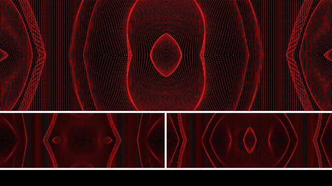 【宽屏时尚背景】黑红抽象线条断点曲线图形