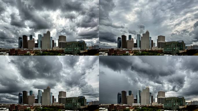 休斯顿市中心天际线风暴