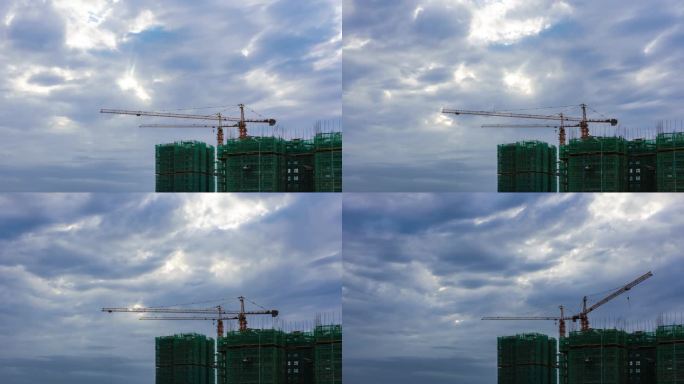 城市发展规划房地产建筑工地塔吊施工