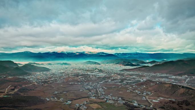 香格里拉航拍空镜高原