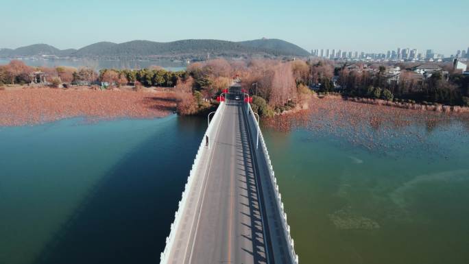 徐州航拍云龙湖景区 冬季 4k素材