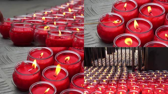 蜡烛 烛火  佛教寺庙香火 许愿灯祈福