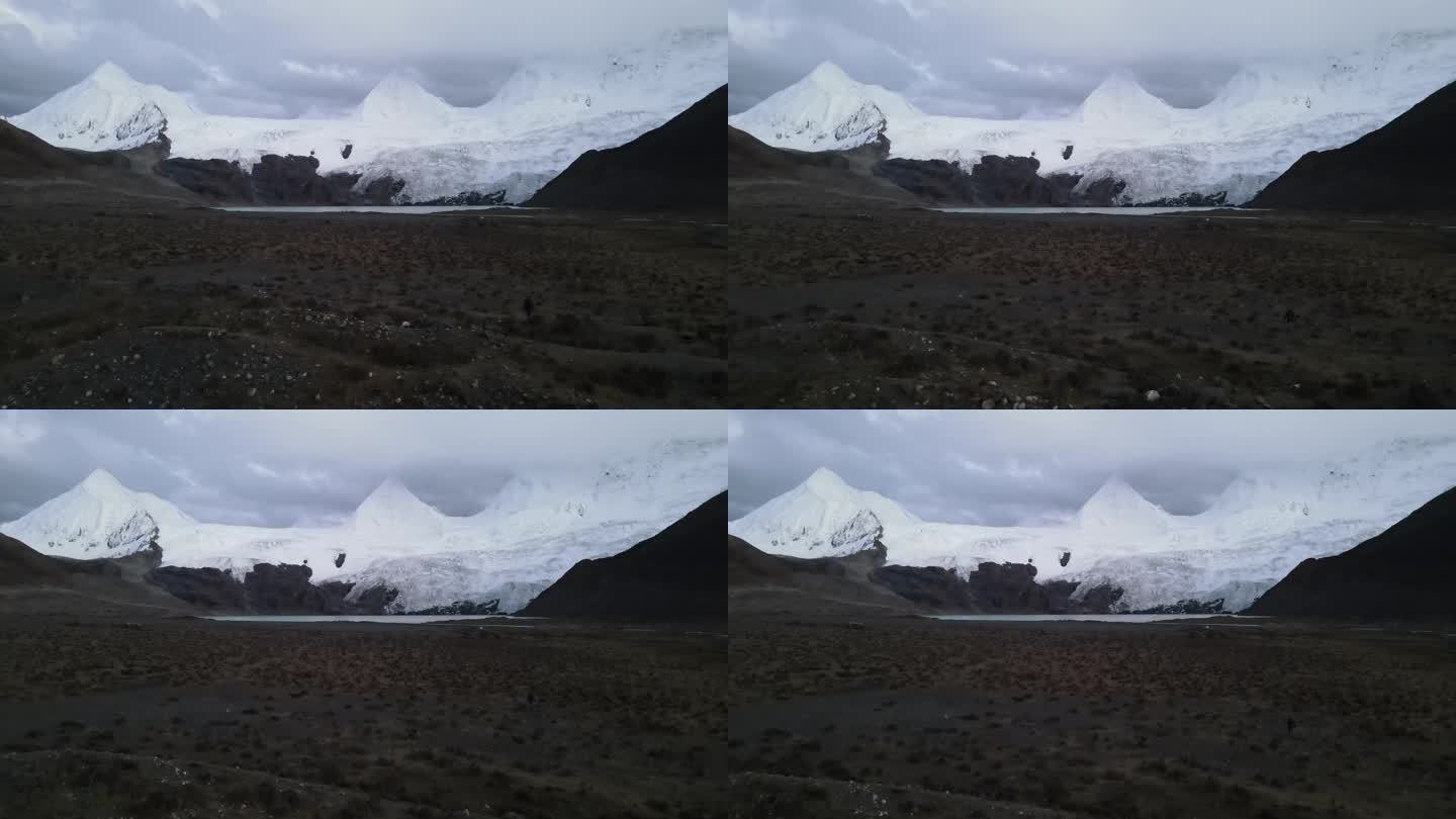航拍西藏萨普冰川