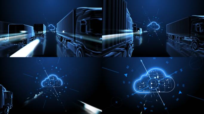 科技货运物流大数据云平台交通穿梭视频素材