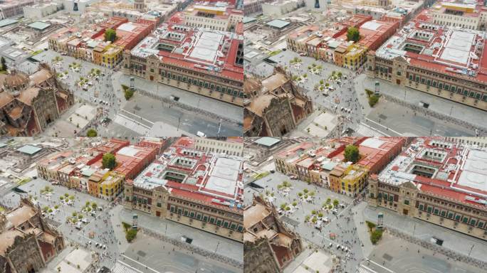 墨西哥城Zocalo广场鸟瞰图