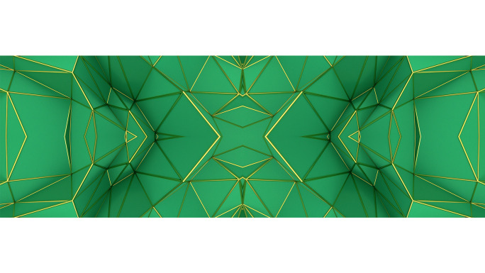 【宽屏时尚背景】复古绿色金边立体菱形几何