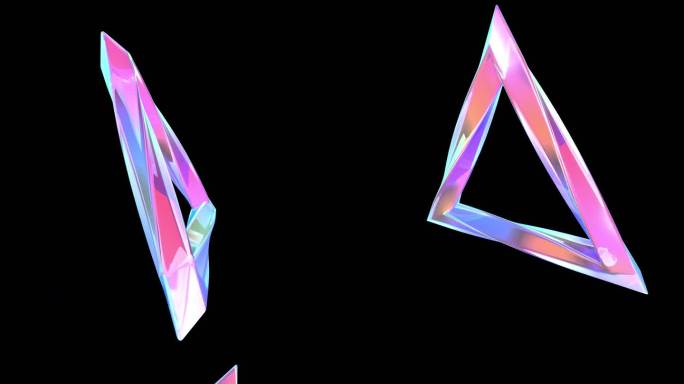 赛博朋克扭曲三角形 三角体几何装饰元素