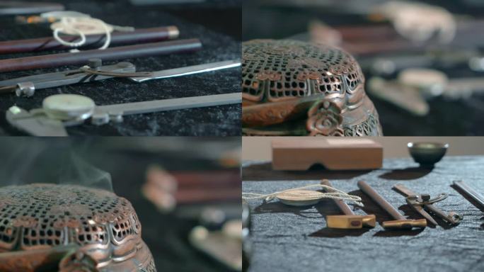 手工艺视频手工匠人锻铜雕刻使用工具