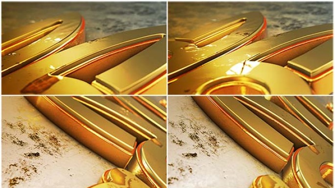 HD E3D金色金属质感logo演绎