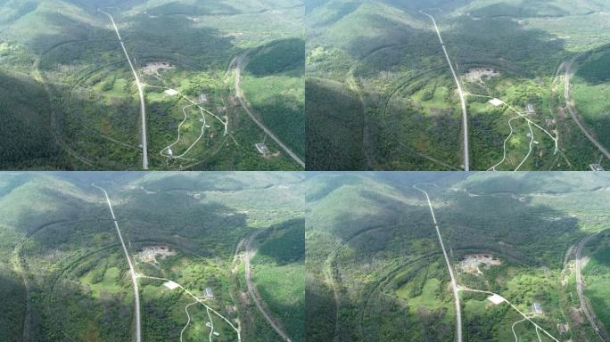 航拍中国第一个铁道螺旋形展线