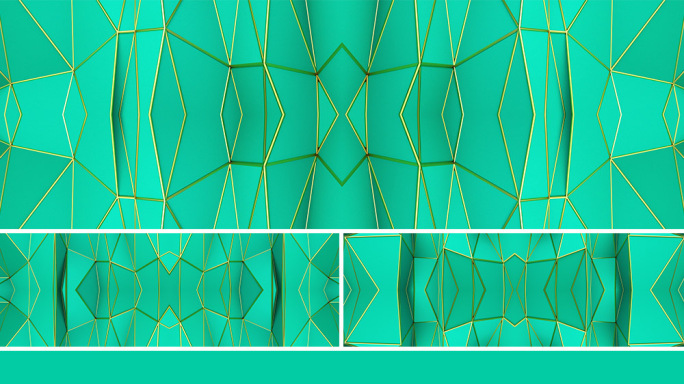 【宽屏时尚背景】抽象3D薄荷绿色复古立体