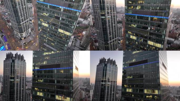 4K原素材-上海嘉华中心大厦，写字楼空镜