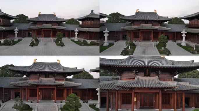 4K原素材-航拍上海上海宝山寺