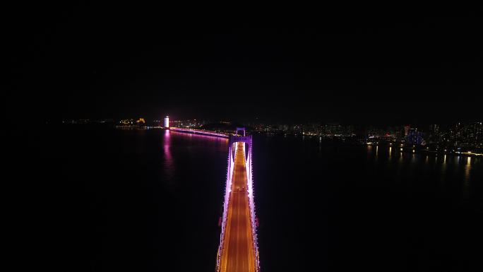 大连星海湾大桥夜景灯光【4K】