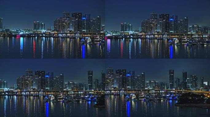 迈阿密城市景观城市延时航拍迈阿密视频旅游