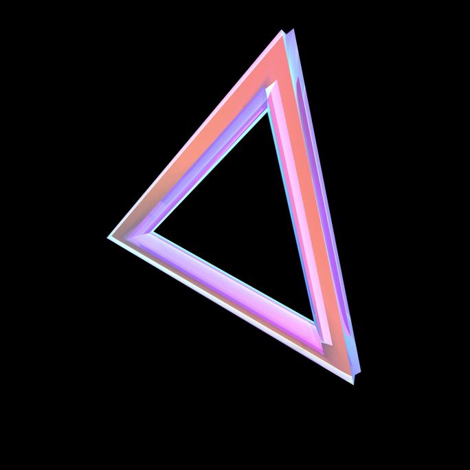 赛博朋克三角形 三角体几何装饰元素抽象