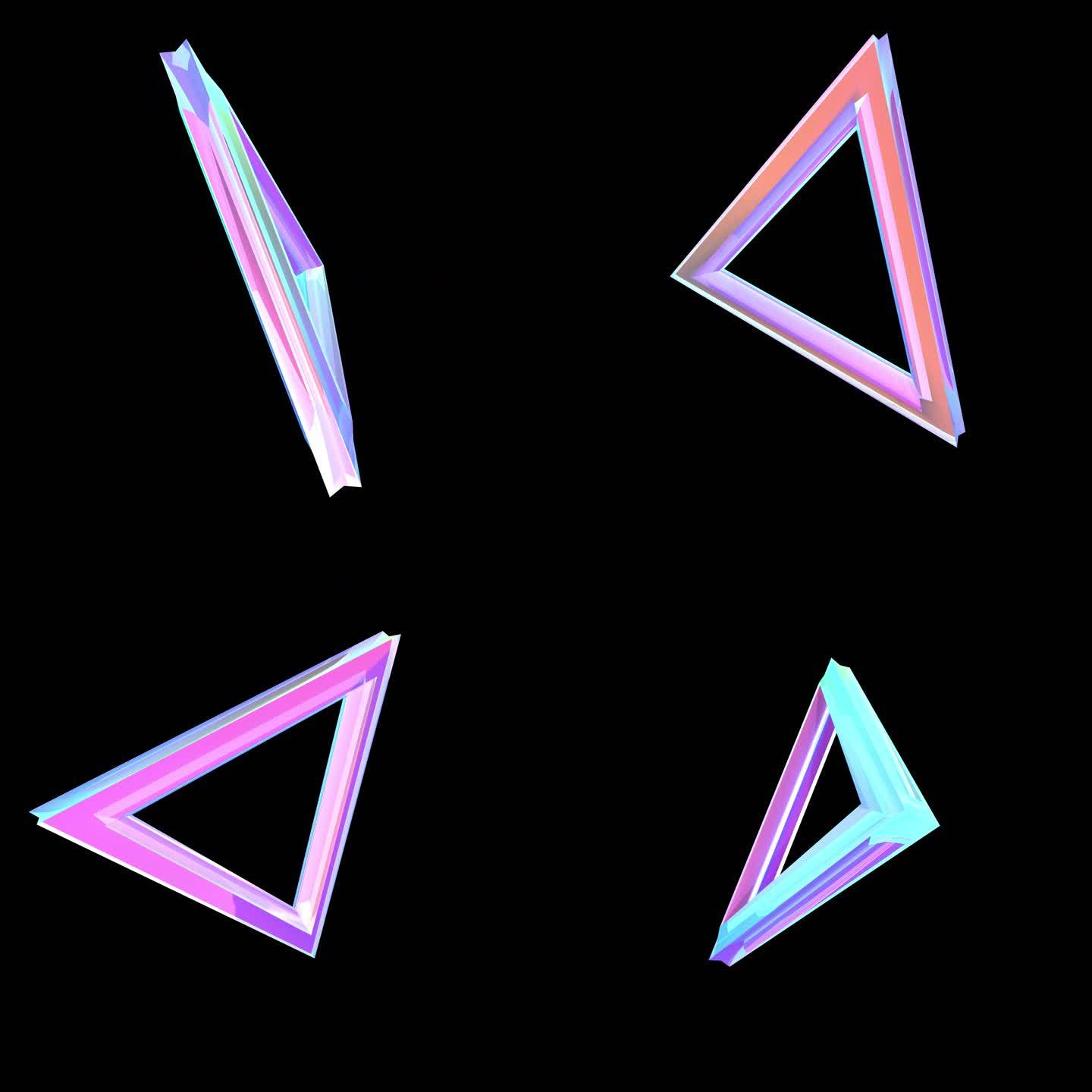 赛博朋克三角形 三角体几何装饰元素抽象