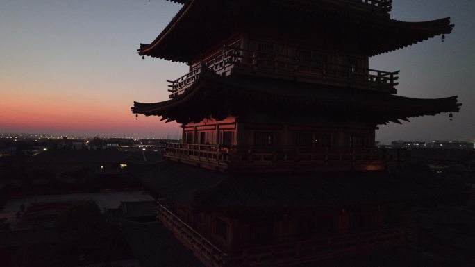 4K原素材-航拍上海上海宝山寺