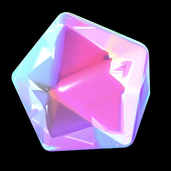 赛博朋克宝石 钻石12角钻石多面体几何