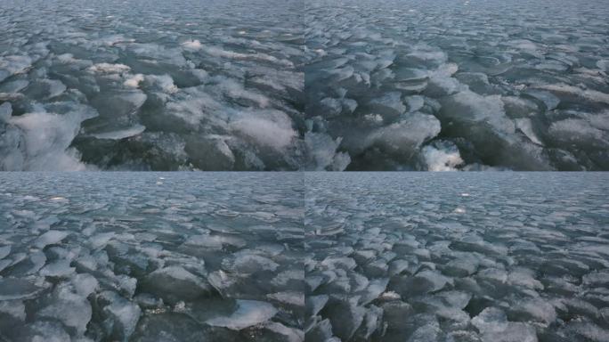 冰湖低空航拍