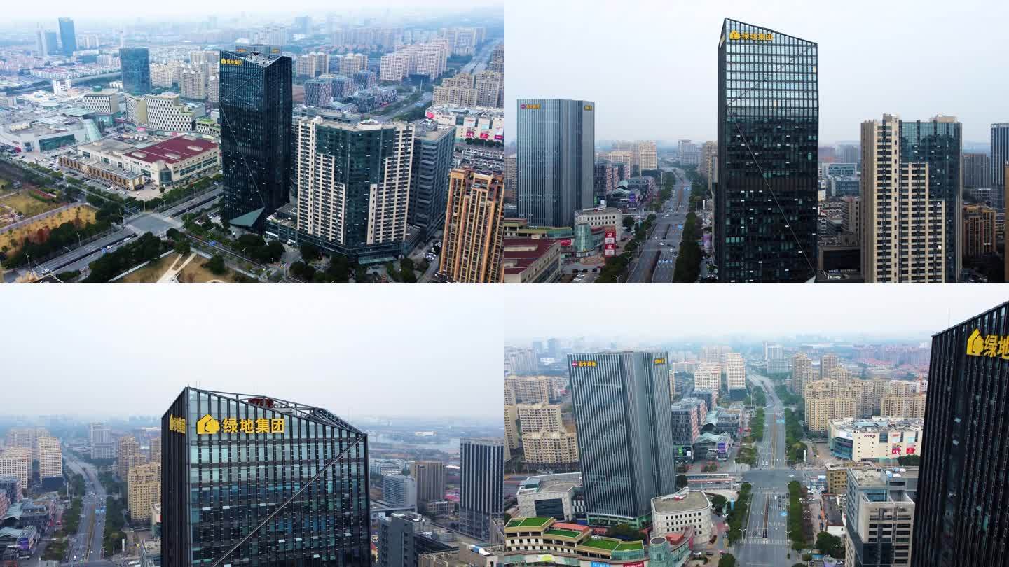 4k航拍上海绿地未来中心