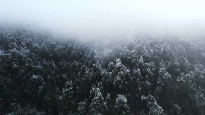 贺州姑婆山雾凇雪景航拍