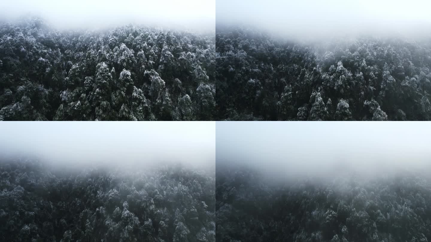 贺州姑婆山雾凇雪景航拍