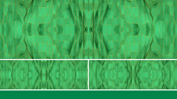 【宽屏时尚背景】复古绿色金边菱形抽象几何