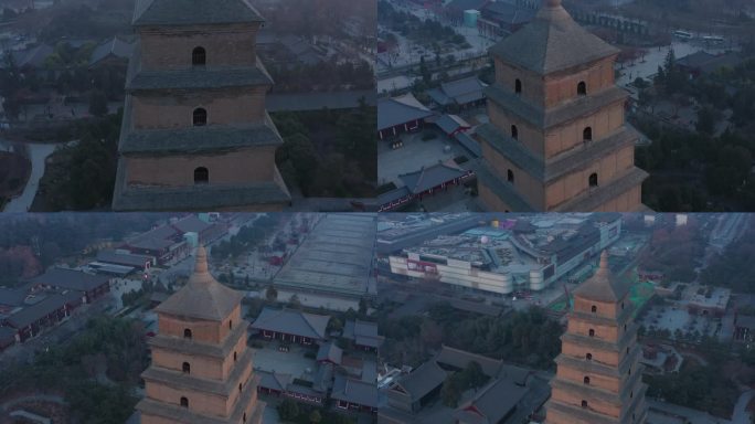 大雁塔陕西西安标志建筑4k航拍视频
