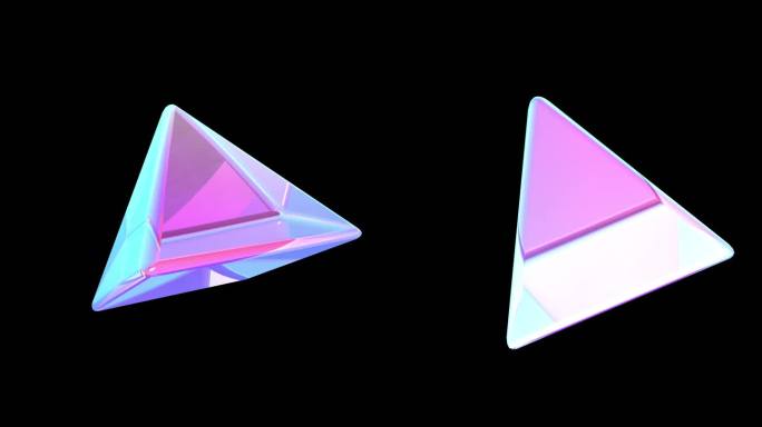 赛博朋克四角椎体 几何装饰元素四面体抽象