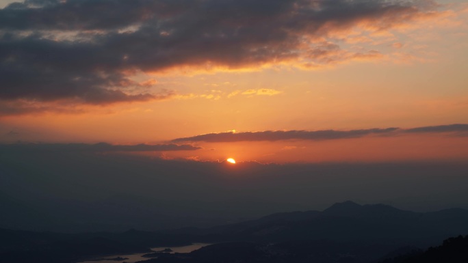 乡村天空日出延时阳光云朵早霞晨曦希望曙光