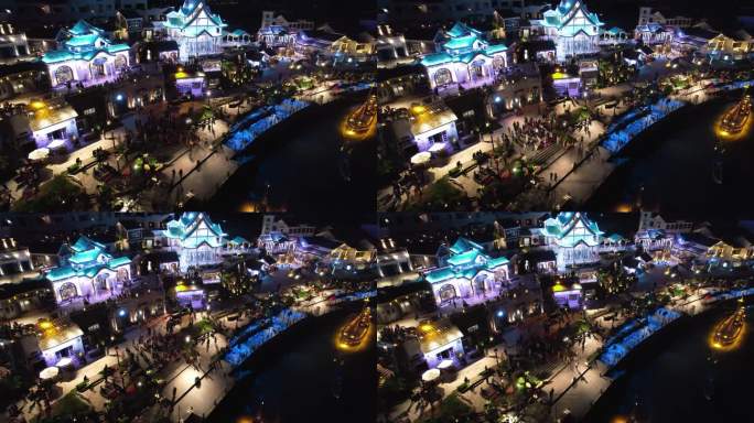 北海合浦海丝首港景区夜景航拍