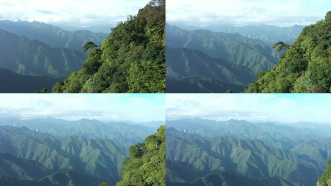 航拍陕西西安秦岭山脉夏日晴天