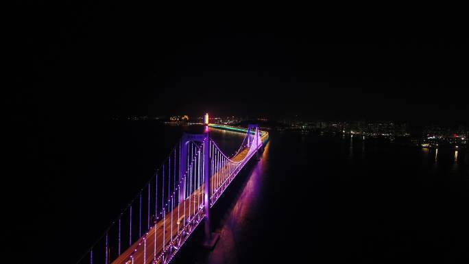 大连星海湾大桥夜景灯光【4K】