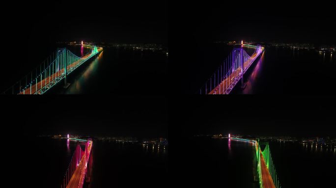 大连星海湾大桥夜景灯光【4K】