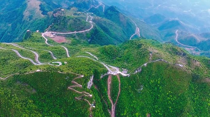 山顶公路盘山路秦岭天路发卡弯环线环山弯道