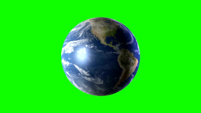 绿色屏幕BG上旋转地球的高清动画