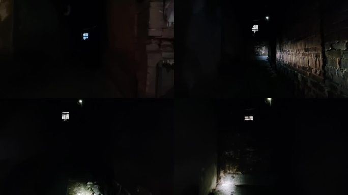 巷子深夜漆黑的小巷夜拍小巷恐怖视频素材