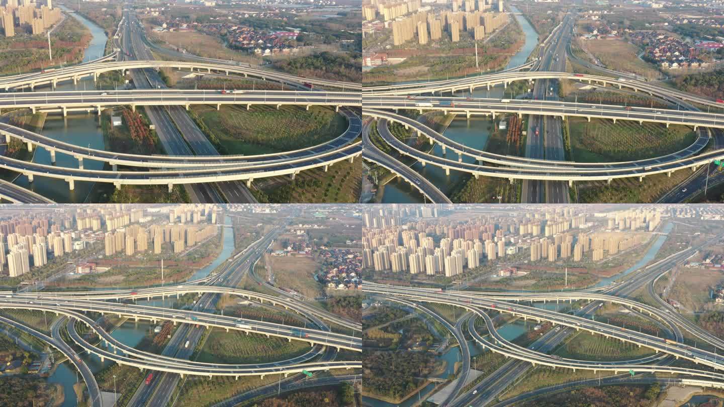 4K原素材-上海绕城高速、沪崇高速公路