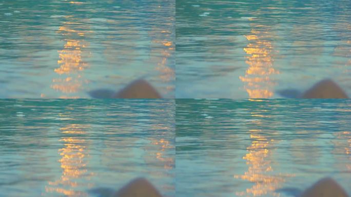 水波水纹波光粼粼金色水面荡漾阳光洒满湖面