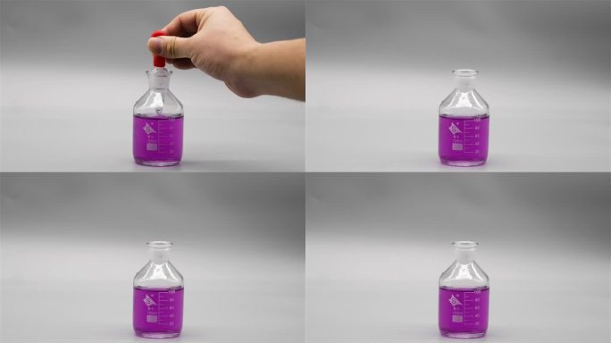 用滴管在滴瓶里吸取粉紫色溶液2