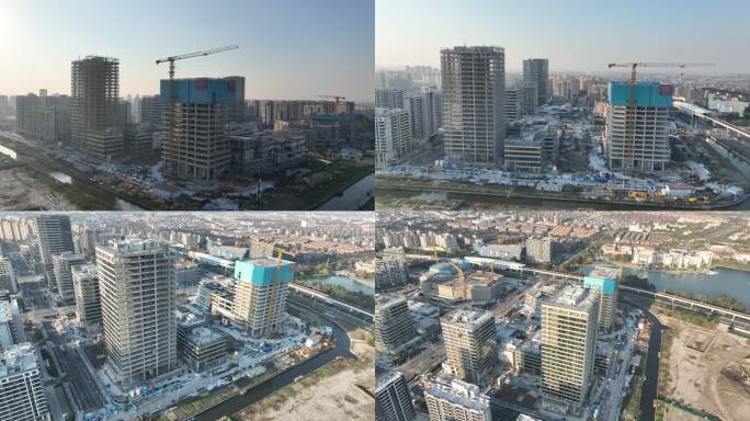 4K原素材-开发建设中的宝山新城