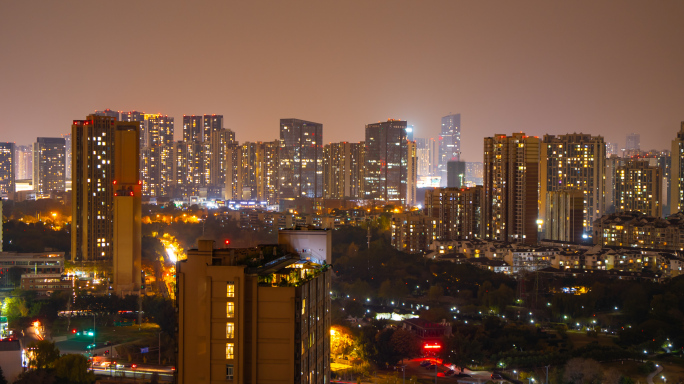 成都夜景万家灯火延时摄影 4K