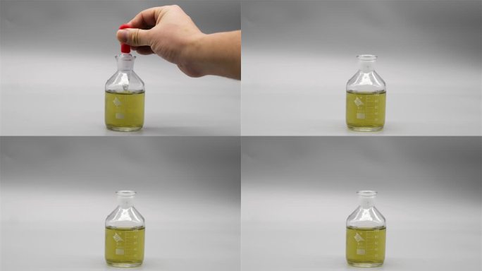 用滴管在滴瓶里吸取黄色溶液2