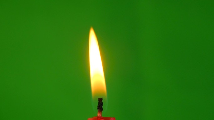 蜡烛 火光 火苗 烛光 绿色背景可抠图